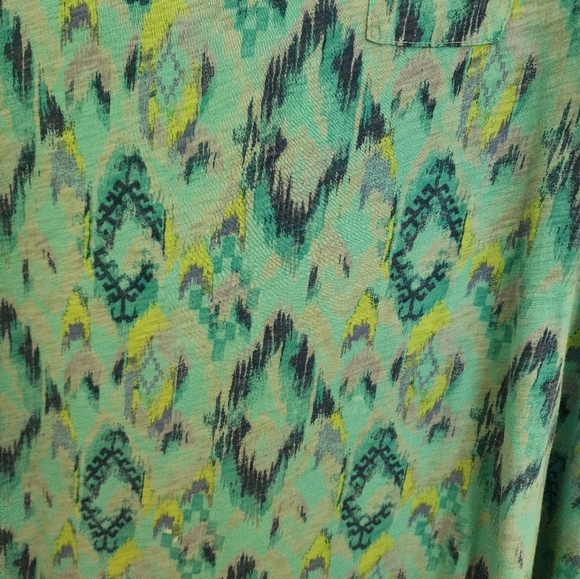 Fresh Produce Short Sleeve Hankerchief Tee Size 1x Blue Tropical Beach Aztec - Picture 8 of 10